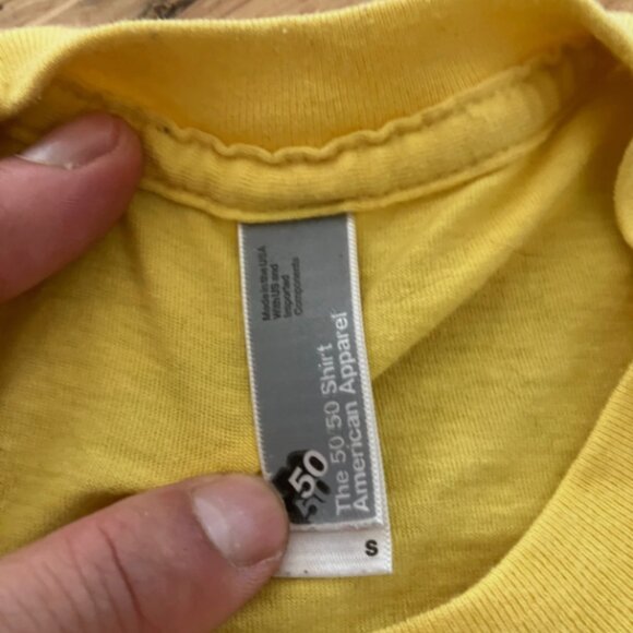 Vintage American Apparel Mens 3x Tshirt Lot Small Neon Orange Teal Yellow 50/50 - Picture 6 of 11